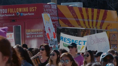 Womans March 2019 Los Angeles Protest Respect Video stock 101486653