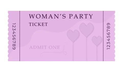 Woman's party ticket, template Stock Illustration