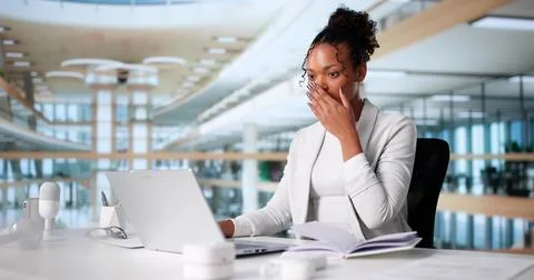 Woman's Personal Data Exposed In Cyber Attack Ransomware Breach. Stock Photos