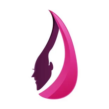 Woman's profile face vector logo design template イラスト素材