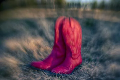 Woman's red boots Stock Photos
