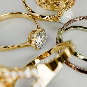 Woman's rings isolated on white background Stockillustratie