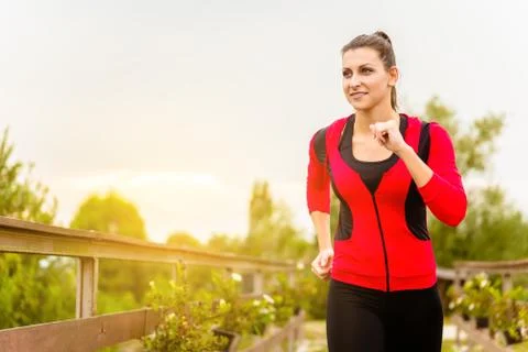 Woman's run. Stock Photos