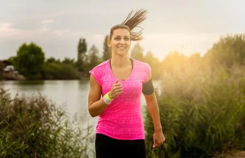 Woman's run. Stock Photos