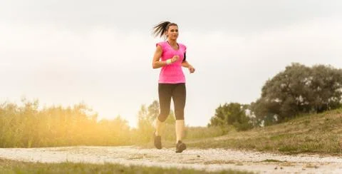 Woman's run. Stock Photos