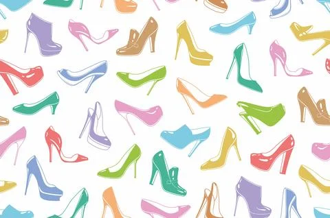 Woman's shoes seamless pattern Stock Illustration