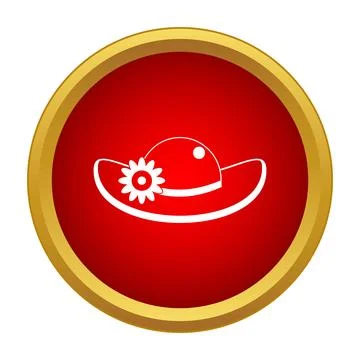 Woman's summer hat with flower icon design Stock Illustration