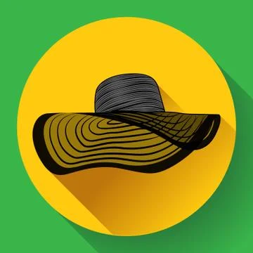 Womans summer hat icon Stock Illustration