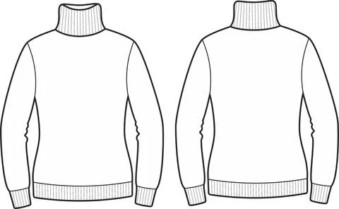 Womans sweater. Front and back. Stock Illustration