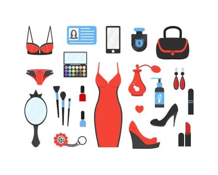 Woman's things set Stock Illustration