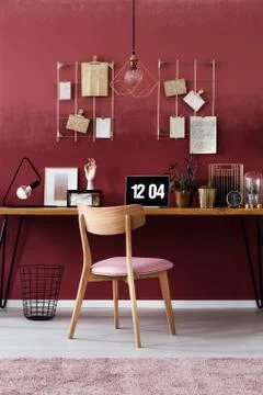 Woman's workspace interior Stock-Fotos