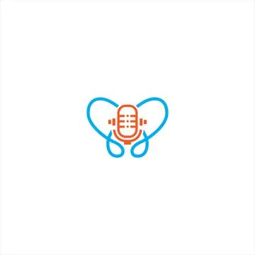 Womb podcast logo vector template 스톡 일러스트