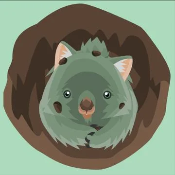 Wombat Burrowing A Hole Stock Illustration