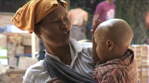Women and child Stock Footage