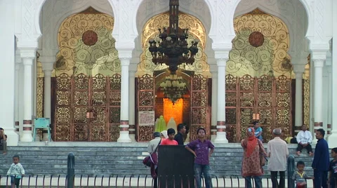 Women and Children at Mosque Stock Footage