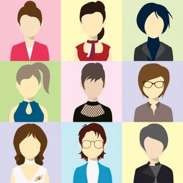 Women Avatar Flash Vector Stock Illustration