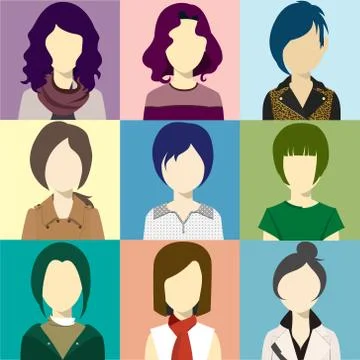 Women Avatar Flash Vector Illustrazione stock