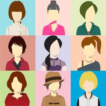 Women Avatar Flash Vector Illustrazione stock