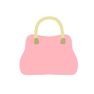 Women bag. Flat handbag. Stylish purse. Personal accessory. Stock Illustration