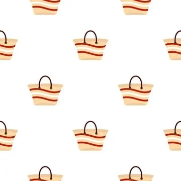Women beach bag pattern flat Stock Illustration