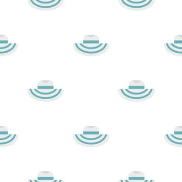 Women beach hat pattern flat Stock Illustration