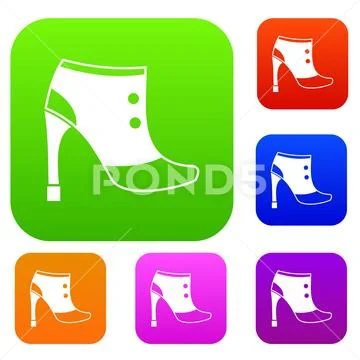 Women boots set collection Stock Illustration
