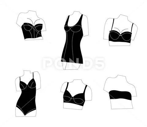 Women bras,underwear for woman set Stock Illustration