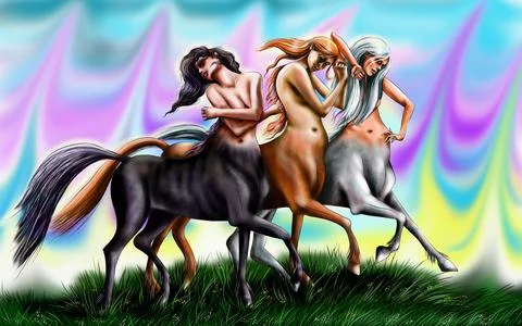 Women Centaurs  Stock Illustration