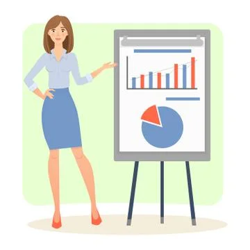 Women with chart Stock Illustration