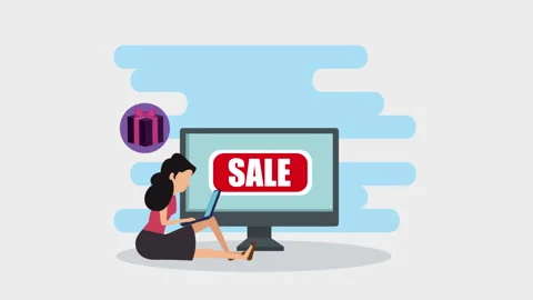 Women With Computer Ecommerce Technology Video stock 258431331
