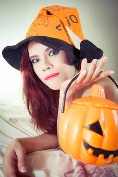 Women in concept halloween Stock Photos
