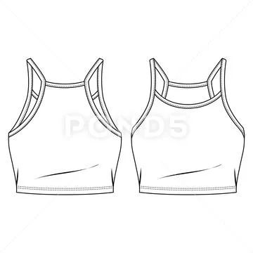 Bra Top / Sports Bra Women's Wear / Template - Stock