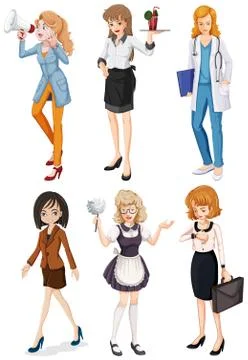 Women with different professions Stock Illustration