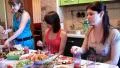 Women drink and eat HD Footage