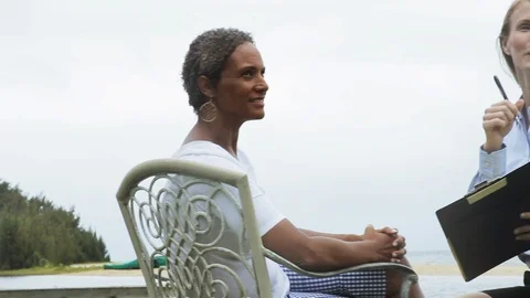 Women during an interview. 스톡 동영상 88369563