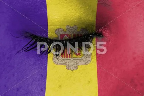 Women eye, close-up, blue, tear Stock Illustration