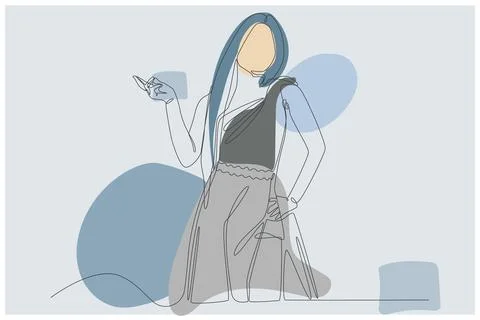 Women On Focus Background Vector Stock Illustration