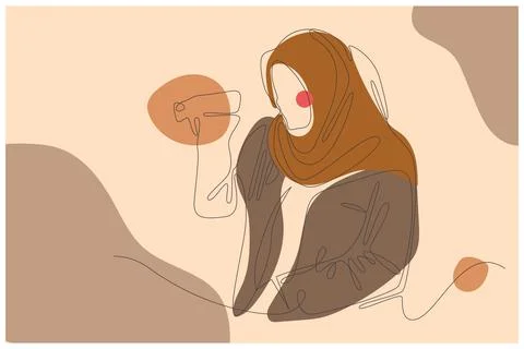 Women On Focus Background Vector Stock Illustration