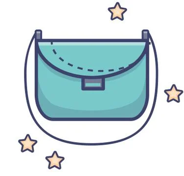 Women handbag on a belt. Vector illustration Stock Illustration