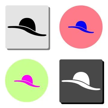 Women hat. flat vector icon Stock Illustration