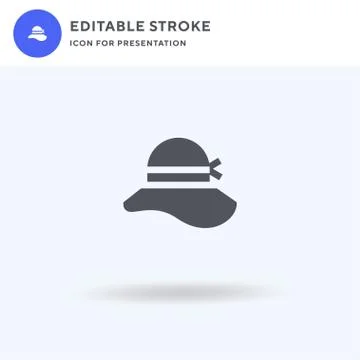 Women Hat icon vector, filled flat sign, solid pictogram isolated on white, l Stock Illustration