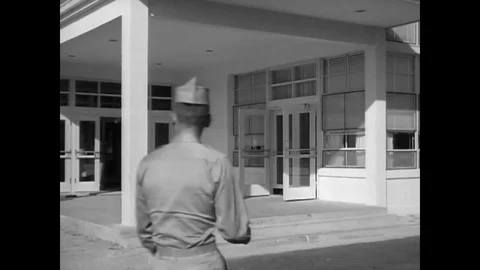 Women have lunch at the Service Club at the Women's Army Corps in the 1950s. Stock Footage