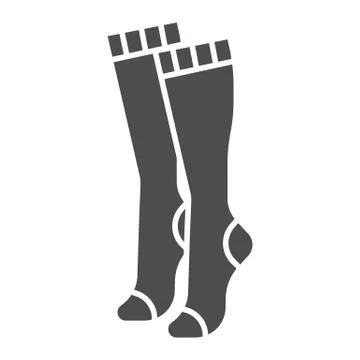 Women knee socks solid icon, clothes concept, Female hosiery sign on white Stock Illustration