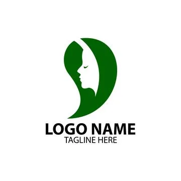 Women leaf logo design vector Illustrazione stock