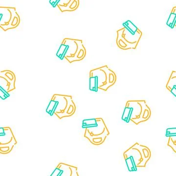 Women lunchbox vector seamless pattern color Stock Illustration