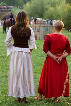 Women,in Medieval Days Mansilla de Las Mulas Stock Photos