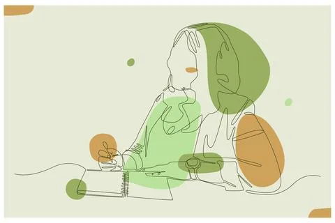 Women In The Office Background Vector Stock Illustration
