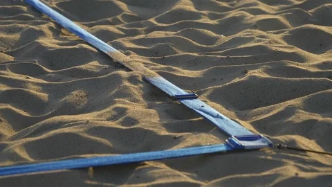 Women players play beach volleyball, slow motion. Stock Footage