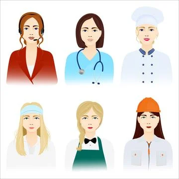 Women of the profession SET Stock Illustration