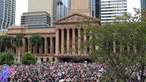 Women Protest in Australia Stock Footage 150770880